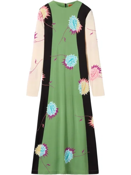 Rochie maxi La Doublej lungă de costum verde