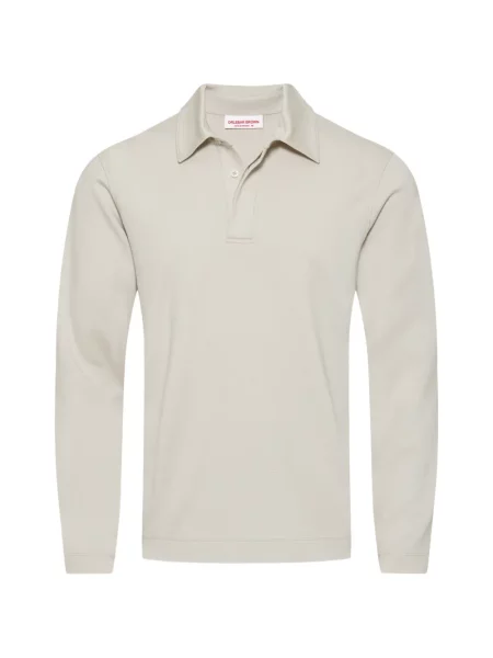 Tricou polo Orlebar Brown din lână merinos maro