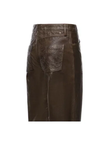 Spodnie Golden Goose skórzane brązowe
