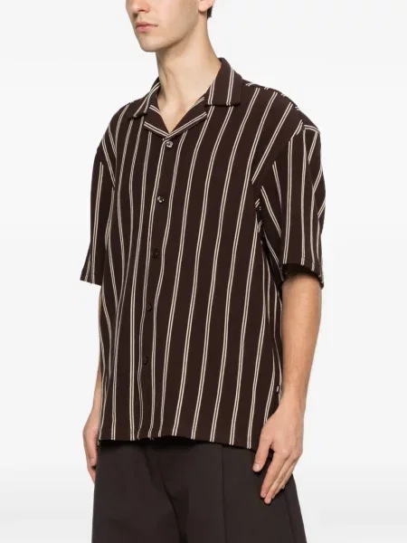 Плетен раирана риза Boss кафяво