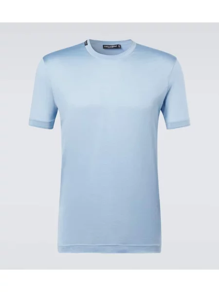 Svilena majica Dolce&gabbana modra