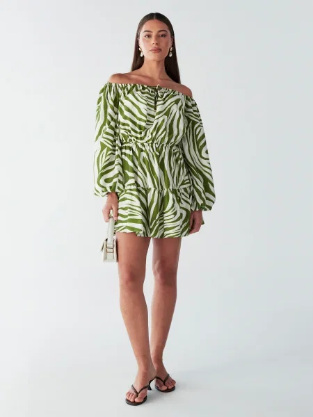 BWLDR Haljina maslinasta bijela