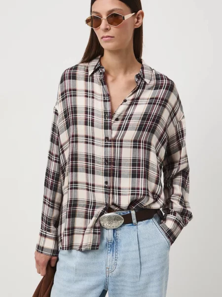 Medicine koszula relaxed z kołnierzykiem klasycznym beżowy