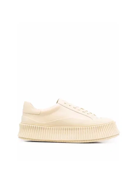 Sneakersy Jil Sander skórzane beżowe