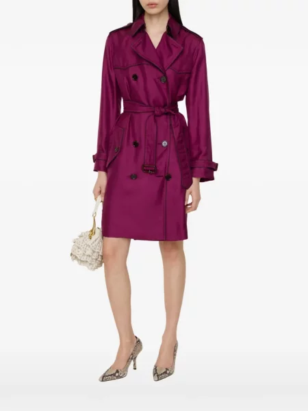 Trenci Burberry de mătase violet