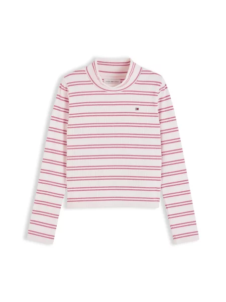 TOMMY HILFIGER Tricou magenta alb