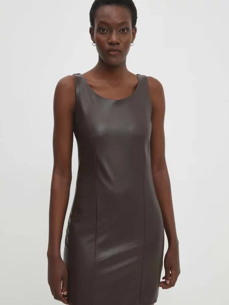 Answear Lab rochie maro mini mulata bej