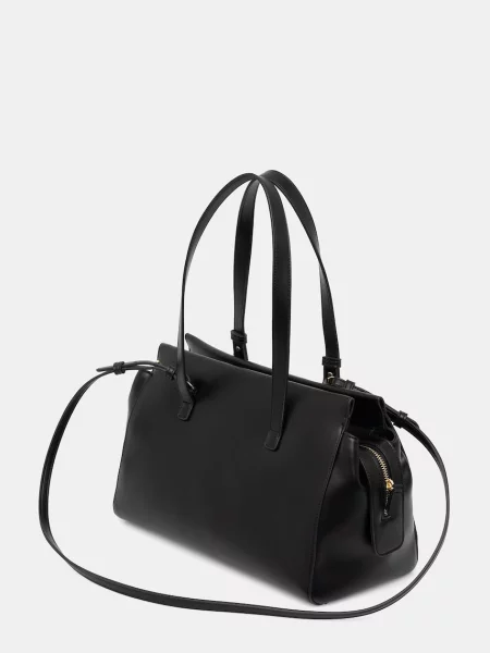 Armani Exchange torebka shopper z imitacji skóry czarna