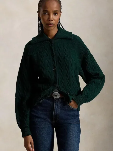 Polo Ralph Lauren kardigan dámský vlněný zelený