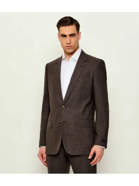 BOSS BLACK De lână sacou BOSS X BECKHAM cu adaos de mătase negru