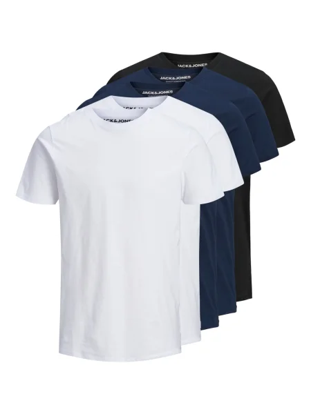 JACK & JONES Tričko čierna námornícka modrá biela