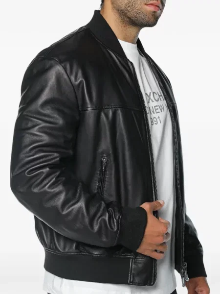 Geanta de piele Armani Exchange negru