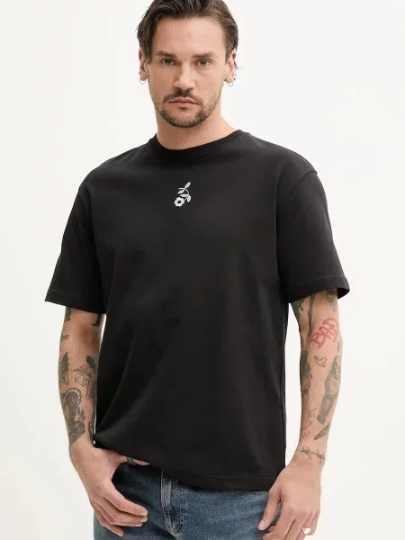 Samsoe Samsoe t-shirt SANATURE z nadrukiem czarny