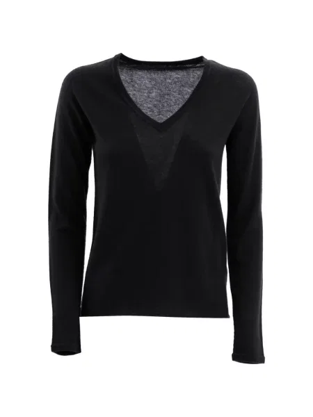 Top Majestic Filatures cu decolteu în V negru