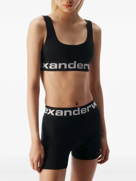 Pantaloni scurți Alexander Wang cu autograf negru
