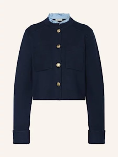 Sandro Kardigan Z Odpinanym Kołnierzem blau granatowy