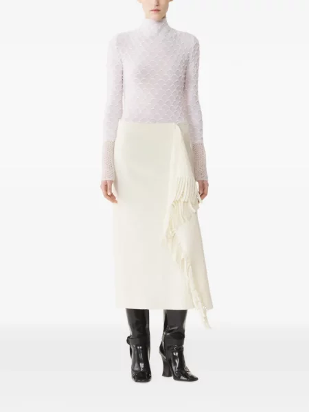 Top Lanvin de lână alb