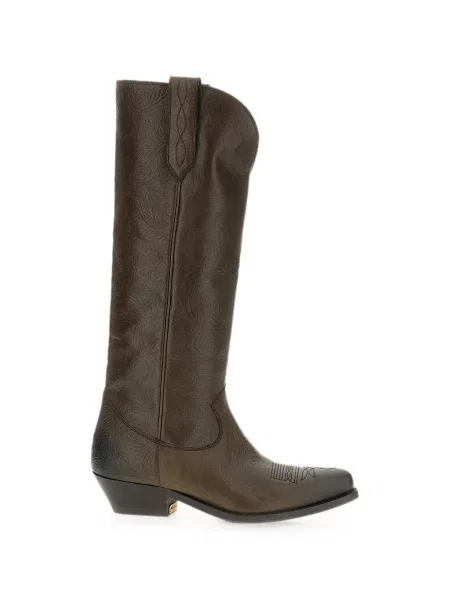 Botine Golden Goose cu model floral maro