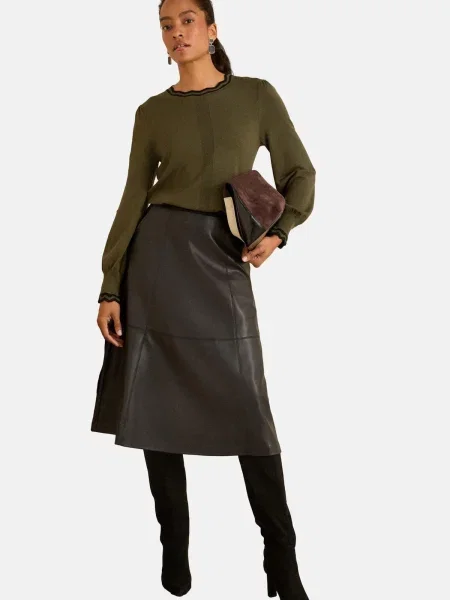 Love & roses Pulover oliv negru