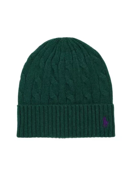 Czapka Ralph Lauren wełniana zielona
