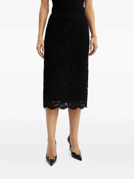 Μίντι φούστα Dolce & Gabbana με δαντέλα με μήκος μέχρι το γόνατο μαύρο