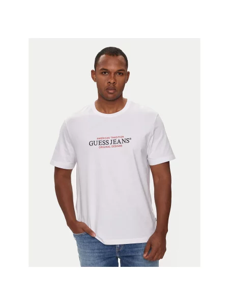 Guess Jeans T-Shirt Regular Fit λευκό