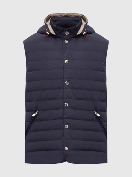 Пуховий жилет Brunello Cucinelli синій