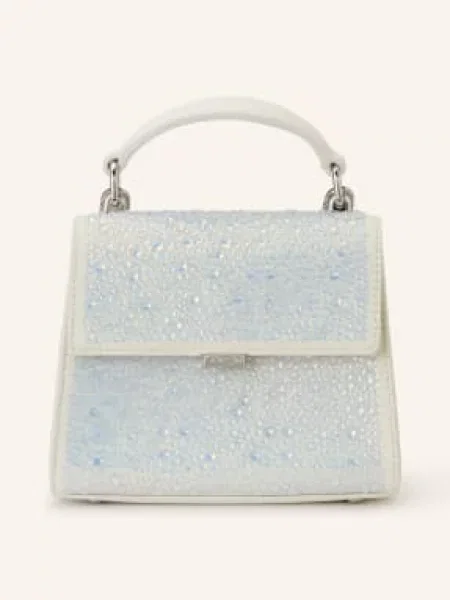 Marc Cain Torba Na Ramię Z Kamieniami Ozdobnymi weiss biała