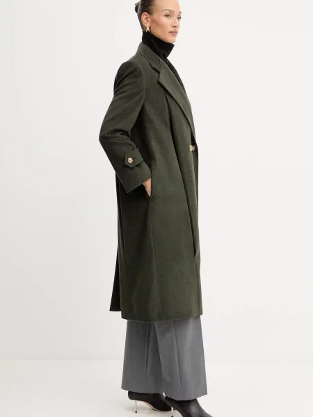 Шерстяное пальто Weekend Max Mara зеленое