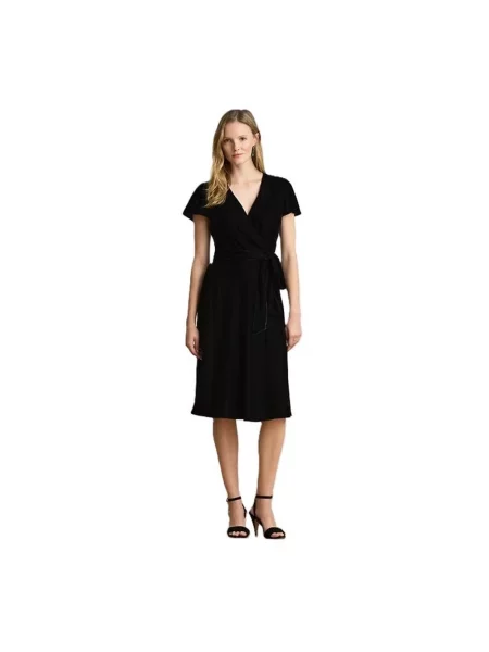 Welurowa sukienka Ralph Lauren czarna