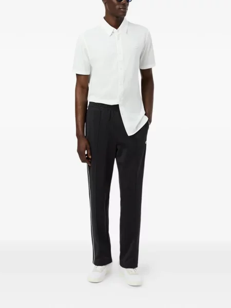 Pantaloni Lacoste cu dungi alergare negru