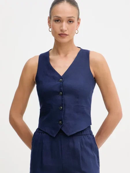 United Colors of Benetton vestă cu un singur rând de pentru femei din in