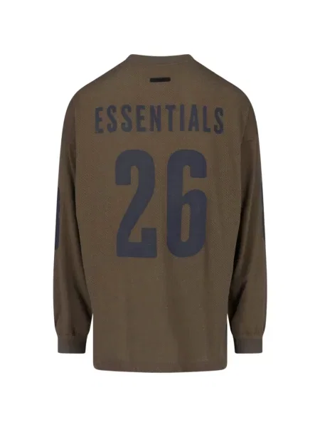 Mrežasta majica Fear Of God Essentials s printom smeđa
