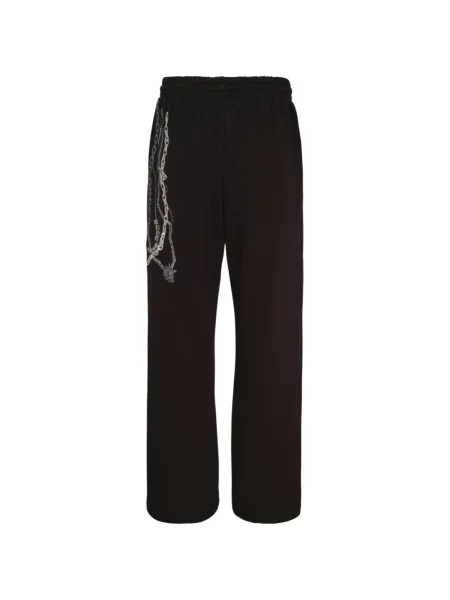 Pantaloni We11done cu imagine alergare negru