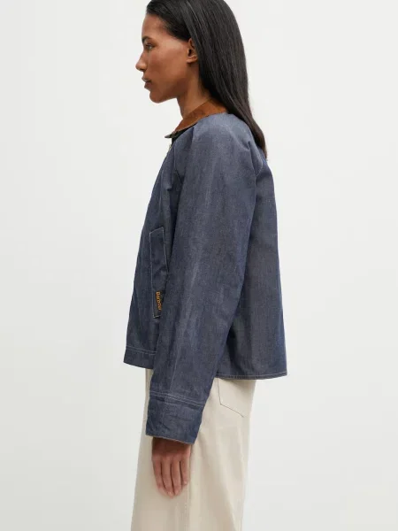 Kurtka jeansowa Barbour niebieska