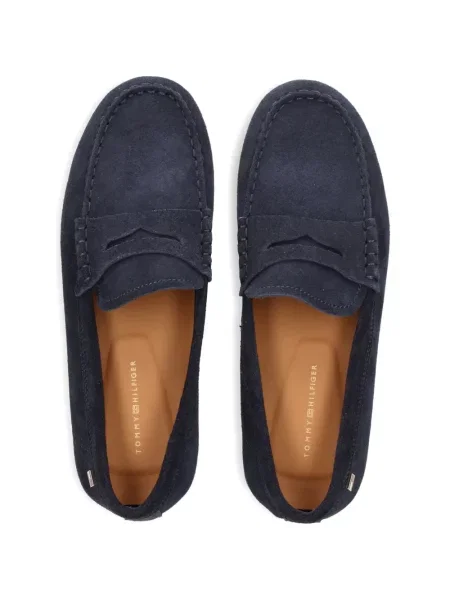 Szarvasbőr loafer Tommy Hilfiger kék