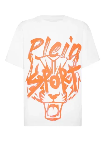 Tricou Plein Sport cu imagine cu dungi de tigru alb