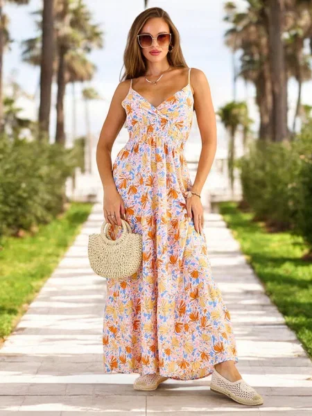 Obleka midi obleka Resti nad koleni oranžna