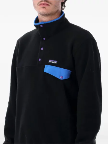 Fleece θραύση πουλόβερ Patagonia μαύρο