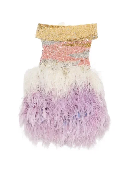 Rochie Georges Hobeika cu pene violet
