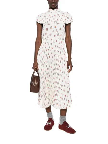 Rochie midi N°21 cu model floral cu imagine alb