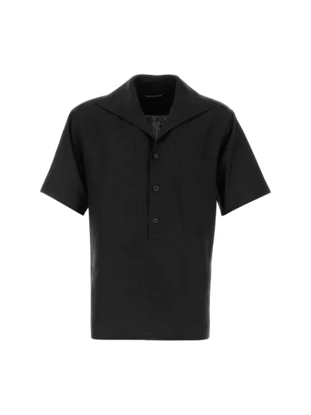 Lniana koszula Dolce And Gabbana czarna