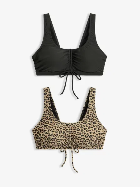 Biustonosz bikini bustier z troczkami 2 szt. czarne