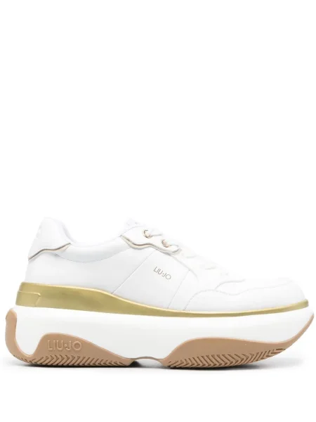 Sneakerși Liu Jo cu șireturi cu platformă din dantelă alb