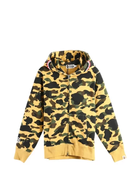 Hanorac cu glugă A Bathing Ape® cu imagine cu model camuflaj galben