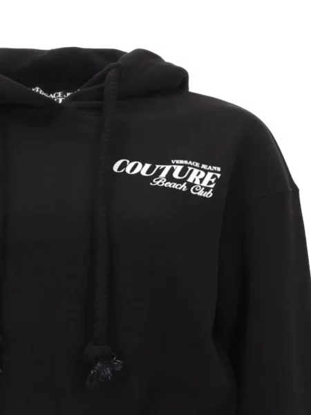 Pulover Versace Jeans Couture cu glugă negru