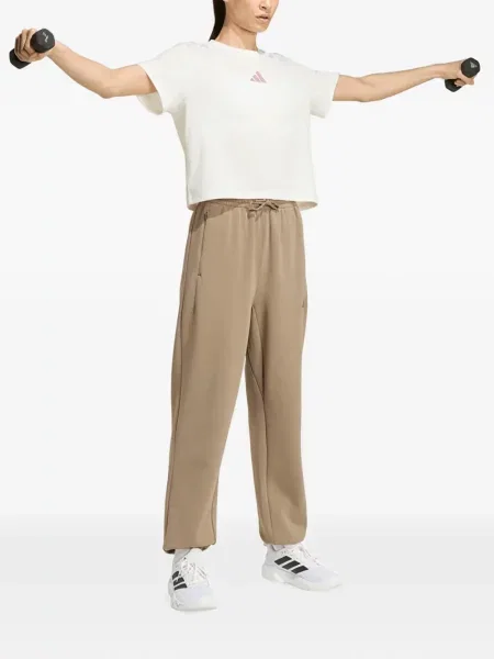 Scurt tricou Adidas alergare cu broderie portocaliu
