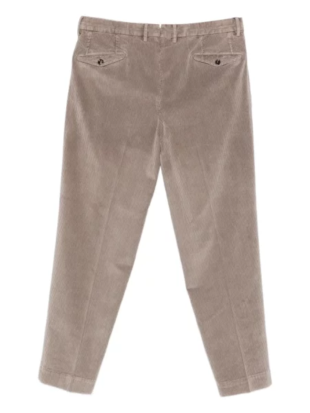 Pantaloni Dell'oglio de catifea cord plisate maro