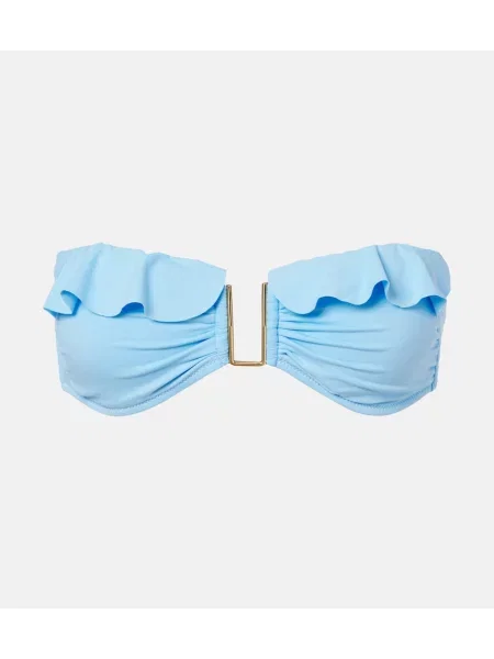 Top Melissa Odabash cu volane albastru