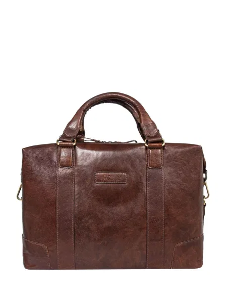 Кожаная сумка для ноутбука Ashwood Leather коричневая